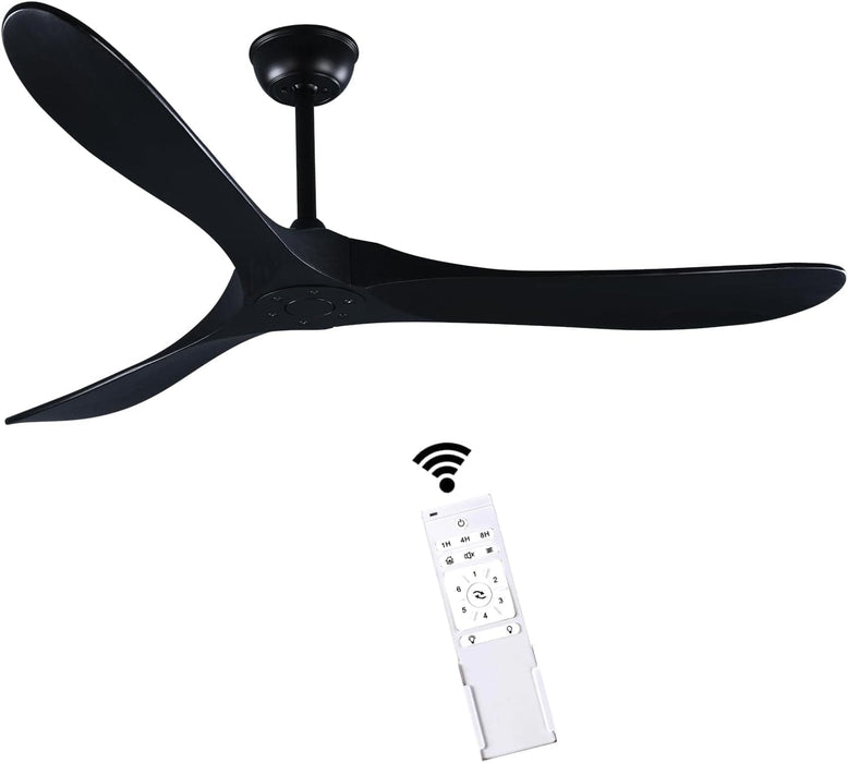 52 in. Wood Ceiling Fan with Remote, 3 Blade Ceiling Fans without Lights for Indoor Outdoor Use, Modern Silent Outdoor Ceiling Fan-8-ErisView