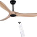 52 in. Wood Ceiling Fan with Remote, 3 Blade Ceiling Fans without Lights for Indoor Outdoor Use, Modern Silent Outdoor Ceiling Fan-1-ErisView