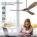 52 in. Wood Ceiling Fan with Remote for Living Room, Walnut Ceiling Fans without Lights, Outdoor Fan for Porch Patio, Ceiling Fan for Sloped Ceiling-10-ErisView