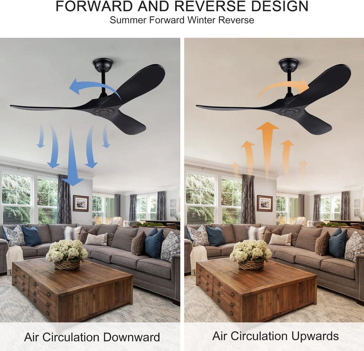 52 in. Wood Ceiling Fan with Remote for Living Room, Walnut Ceiling Fans without Lights, Outdoor Fan for Porch Patio, Ceiling Fan for Sloped Ceiling-19-ErisView