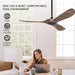 52 in. Wood Ceiling Fan with Remote for Living Room, Walnut Ceiling Fans without Lights, Outdoor Fan for Porch Patio, Ceiling Fan for Sloped Ceiling-24-ErisView