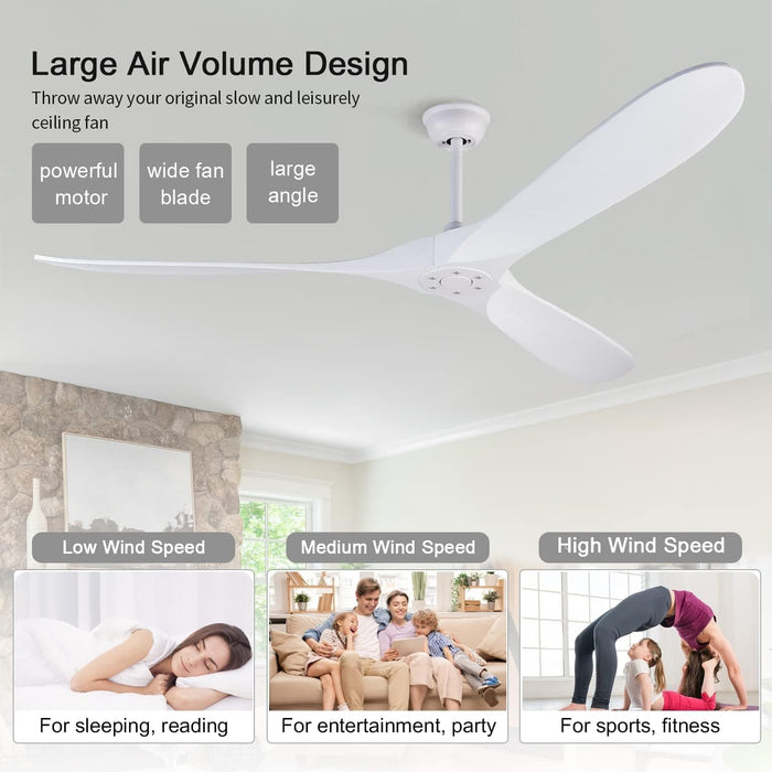 52 in. Wood Ceiling Fan with Remote for Living Room, Walnut Ceiling Fans without Lights, Outdoor Fan for Porch Patio, Ceiling Fan for Sloped Ceiling-30-ErisView