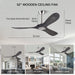 52 in. Wood Ceiling Fan with Remote for Living Room, Walnut Ceiling Fans without Lights, Outdoor Fan for Porch Patio, Ceiling Fan for Sloped Ceiling-36-ErisView