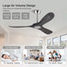 52 in. Wood Ceiling Fan with Remote for Living Room, Walnut Ceiling Fans without Lights, Outdoor Fan for Porch Patio, Ceiling Fan for Sloped Ceiling-37-ErisView