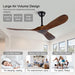 52 in. Wood Ceiling Fan with Remote for Living Room, Walnut Ceiling Fans without Lights, Outdoor Fan for Porch Patio, Ceiling Fan for Sloped Ceiling-3-ErisView