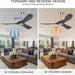 52 in. Wood Ceiling Fan with Remote for Living Room, Walnut Ceiling Fans without Lights, Outdoor Fan for Porch Patio, Ceiling Fan for Sloped Ceiling-40-ErisView