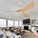 52 in. Wood Ceiling Fan with Remote for Living Room, Walnut Ceiling Fans without Lights, Outdoor Fan for Porch Patio, Ceiling Fan for Sloped Ceiling-42-ErisView
