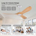 52 in. Wood Ceiling Fan with Remote for Living Room, Walnut Ceiling Fans without Lights, Outdoor Fan for Porch Patio, Ceiling Fan for Sloped Ceiling-44-ErisView