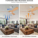 52 in. Wood Ceiling Fan with Remote for Living Room, Walnut Ceiling Fans without Lights, Outdoor Fan for Porch Patio, Ceiling Fan for Sloped Ceiling-46-ErisView