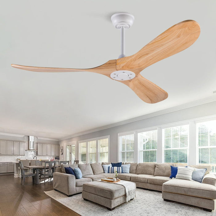 52 in. Wood Ceiling Fan with Remote for Living Room, Walnut Ceiling Fans without Lights, Outdoor Fan for Porch Patio, Ceiling Fan for Sloped Ceiling-47-ErisView