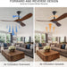 52 in. Wood Ceiling Fan with Remote for Living Room, Walnut Ceiling Fans without Lights, Outdoor Fan for Porch Patio, Ceiling Fan for Sloped Ceiling-6-ErisView