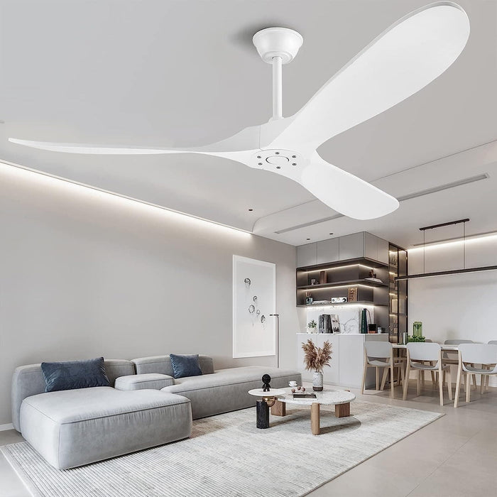 52 in. Wood Ceiling Fan without Lights, 3 Blade Ceiling Fan with Remote Control, Indoor Outdoor Ceiling Fan for Patio Bedroom Living Room-14-ErisView