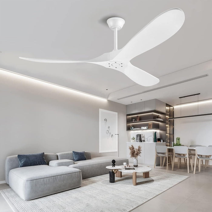 52 in. Wood Ceiling Fan without Lights, 3 Blade Ceiling Fan with Remote Control, Indoor Outdoor Ceiling Fan for Patio Bedroom Living Room-7-ErisView
