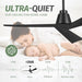 52 in. Wood Ceiling Fans without Lights, 3 Blade Ceiling Fan NO Light, Farmhouse Outdoor Ceiling Fans with Remote for Patio -10-ErisView