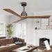 52 in. Wood Ceiling Fans without Lights, 3 Blade Ceiling Fan NO Light, Farmhouse Outdoor Ceiling Fans with Remote for Patio -27-ErisView