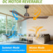 52 in. Wood Ceiling Fans without Lights, 3 Blade Ceiling Fan NO Light, Farmhouse Outdoor Ceiling Fans with Remote for Patio -28-ErisView