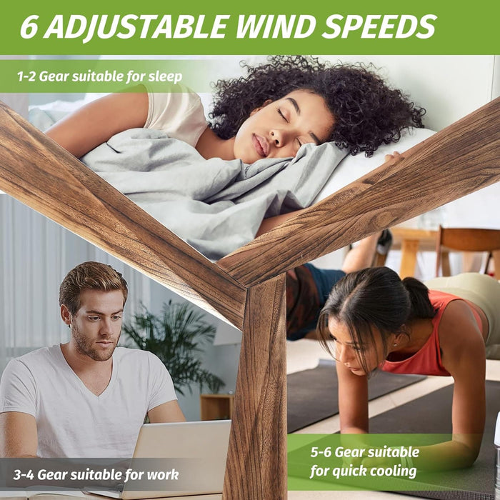 52 in. Wood Ceiling Fans without Lights, 3 Blade Ceiling Fan NO Light, Farmhouse Outdoor Ceiling Fans with Remote for Patio -29-ErisView