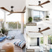 52 in. Wood Ceiling Fans without Lights, 3 Blade Ceiling Fan NO Light, Farmhouse Outdoor Ceiling Fans with Remote for Patio -34-ErisView