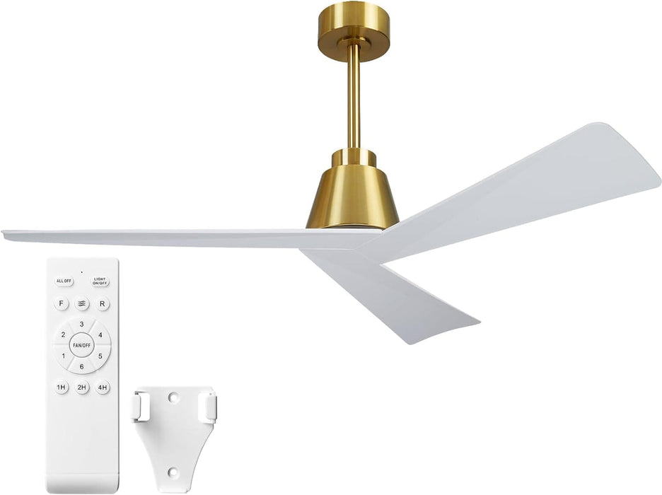 52 in. Wood Ceiling Fans without Lights, 3 Blade Ceiling Fan NO Light, Farmhouse Outdoor Ceiling Fans with Remote for Patio -35-ErisView