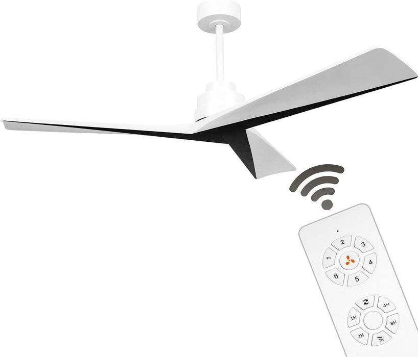 52 in. Wood Ceiling Fans without Lights, 3 Blade Ceiling Fan NO Light, Farmhouse Outdoor Ceiling Fans with Remote for Patio -41-ErisView