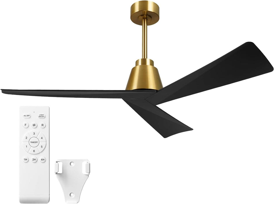 52 in. Wood Ceiling Fans without Lights, 3 Blade Ceiling Fan NO Light, Farmhouse Outdoor Ceiling Fans with Remote for Patio -47-ErisView