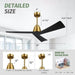 52 in. Wood Ceiling Fans without Lights, 3 Blade Ceiling Fan NO Light, Farmhouse Outdoor Ceiling Fans with Remote for Patio -52-ErisView