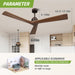 52 in. Wood Ceiling Fans without Lights, 3 Blade Ceiling Fan NO Light, Farmhouse Outdoor Ceiling Fans with Remote for Patio -58-ErisView