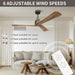 52 in. Wood Ceiling Fans without Lights, 3 Blade Ceiling Fan NO Light, Farmhouse Outdoor Ceiling Fans with Remote for Patio -60-ErisView