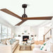 52 in. Wood Ceiling Fans without Lights, 3 Blade Ceiling Fan NO Light, Farmhouse Outdoor Ceiling Fans with Remote for Patio -62-ErisView