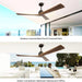 52 in. Wood Ceiling Fans without Lights, 3 Blade Ceiling Fan NO Light, Farmhouse Outdoor Ceiling Fans with Remote for Patio -67-ErisView