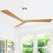 52 in. Wood Ceiling Fans without Lights, 3 Blade Ceiling Fan NO Light, Farmhouse Outdoor Ceiling Fans with Remote for Patio -69-ErisView