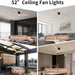 52 in. Wood Flush Mount Remote Control Ceiling Fan and Light, Reversible Quiet Natural Wood Ceiling Fans-6-ErisView