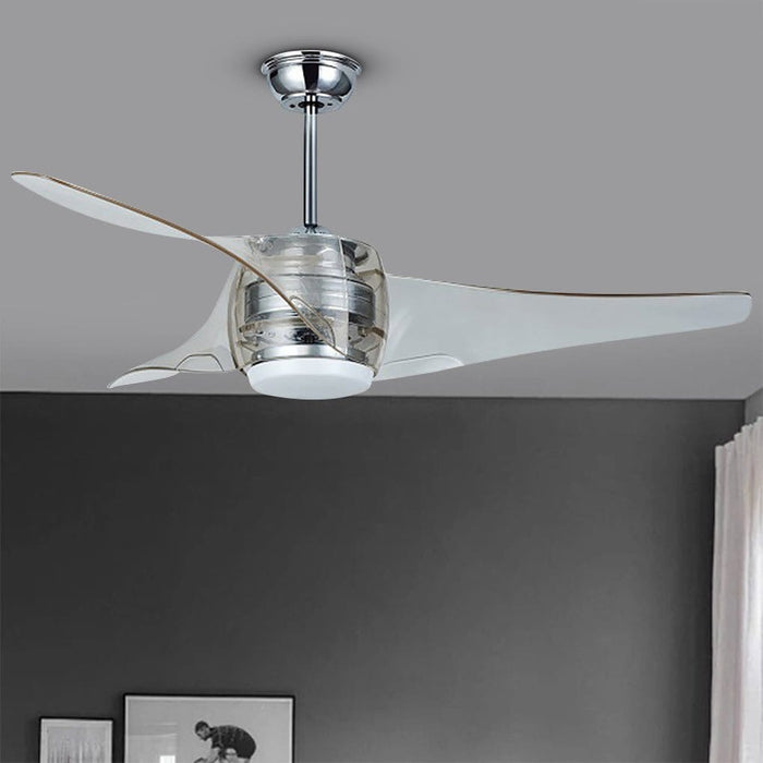 52 Inches Minimalist LED Single Lamp Remote Control Integrated Fan Chandelier