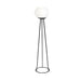 52.4-Inch Black Wrought Metal Solar Globe Floor Lamp with White PE Shade, USB Charging, Eco-Friendly Outdoor Lighting for Garden or Balcony-ErisView-3