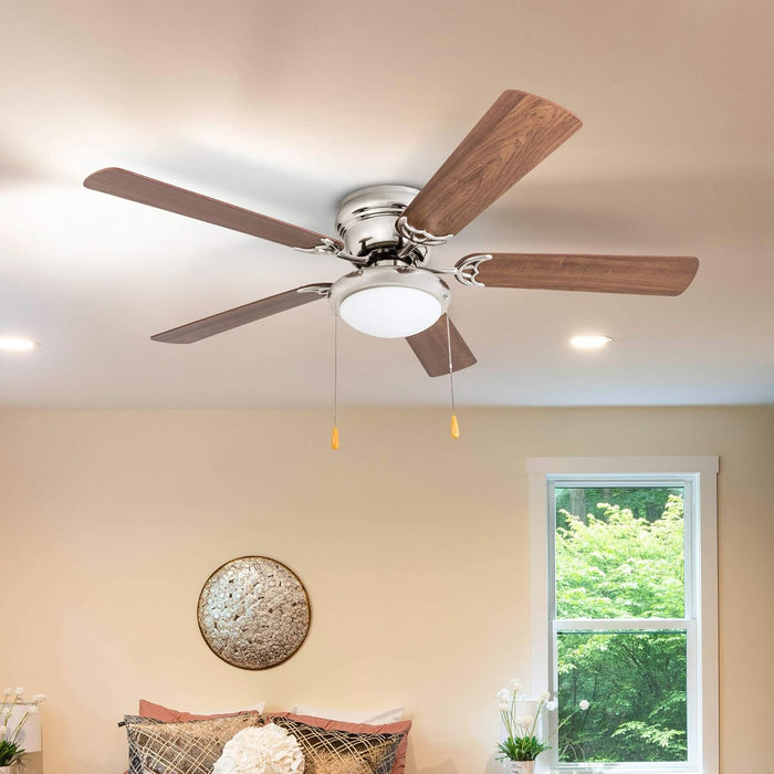 52 in. Matte Black Ceiling Fan with Bowl Light Kit, Home Ceiling Fan