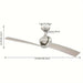 54 in. 2-Blade Modern Ceiling Fan with Remote for Living Room-ErisView