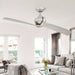 54 in. 2-Blade Modern Ceiling Fan with Remote for Living Room-Silver-ErisView