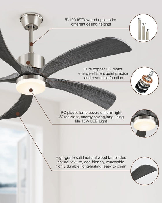 54 in. Black and Gold Ceiling Fan with Lights and Remote, Modern Ceiling Fan with 5 Wood Blades, New Ceiling Fans for Patio Bedroom-13-ErisView