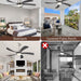 54 in. Black and Gold Ceiling Fan with Lights and Remote, Modern Ceiling Fan with 5 Wood Blades, New Ceiling Fans for Patio Bedroom-17-ErisView