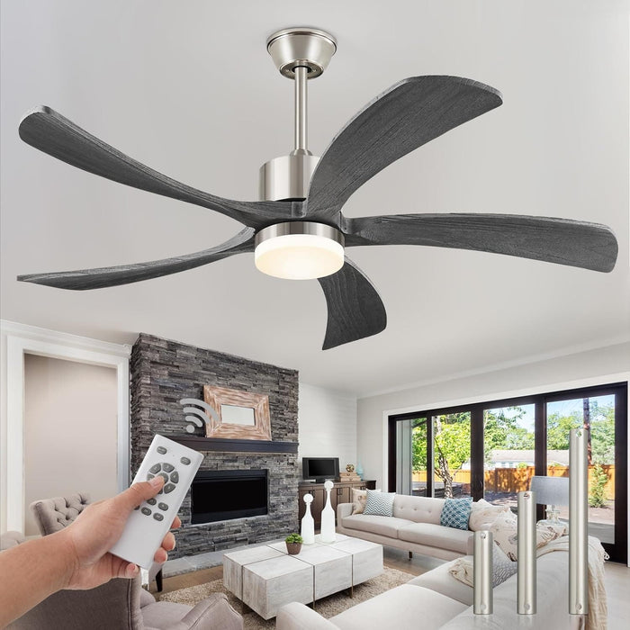 54 in. Black and Gold Ceiling Fan with Lights and Remote, Modern Ceiling Fan with 5 Wood Blades, New Ceiling Fans for Patio Bedroom-18-ErisView