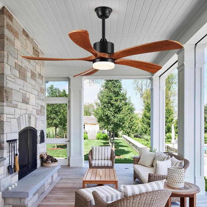 54 in. Black and Gold Ceiling Fan with Lights and Remote, Modern Ceiling Fan with 5 Wood Blades, New Ceiling Fans for Patio Bedroom-19-ErisView