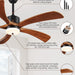 54 in. Black and Gold Ceiling Fan with Lights and Remote, Modern Ceiling Fan with 5 Wood Blades, New Ceiling Fans for Patio Bedroom-23-ErisView
