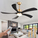 54 in. Black and Gold Ceiling Fan with Lights and Remote, Modern Ceiling Fan with 5 Wood Blades, New Ceiling Fans for Patio Bedroom-9-ErisView