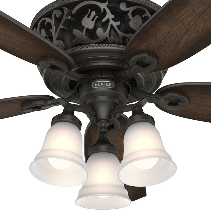 54 in. Bronze Ceiling Fan with LED Light Kit and Handheld Remote, Hugger Ceiling Fan with Light-10-ErisView