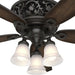 54 in. Bronze Ceiling Fan with LED Light Kit and Handheld Remote, Hugger Ceiling Fan with Light-10-ErisView