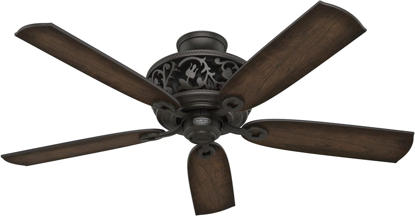 54 in. Bronze Ceiling Fan with LED Light Kit and Handheld Remote, Hugger Ceiling Fan with Light-13-ErisView