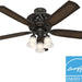 54 in. Bronze Ceiling Fan with LED Light Kit and Handheld Remote, Hugger Ceiling Fan with Light-2-ErisView