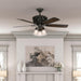 54 in. Bronze Ceiling Fan with LED Light Kit and Handheld Remote, Hugger Ceiling Fan with Light-5-ErisView