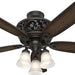 54 in. Bronze Ceiling Fan with LED Light Kit and Handheld Remote, Hugger Ceiling Fan with Light-1-ErisView