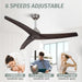 54 in. Ceiling Fan NO Light, Wood Reversible DC Ceiling Fan, Unique Ceiling Fan for Kitchen Bedroom Living Room-5-ErisView